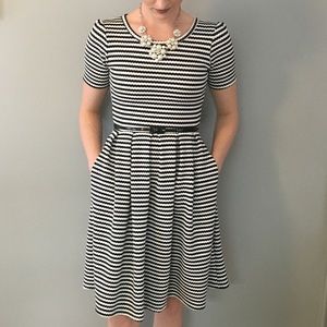 Black and white striped Lularoe Amelia  XS